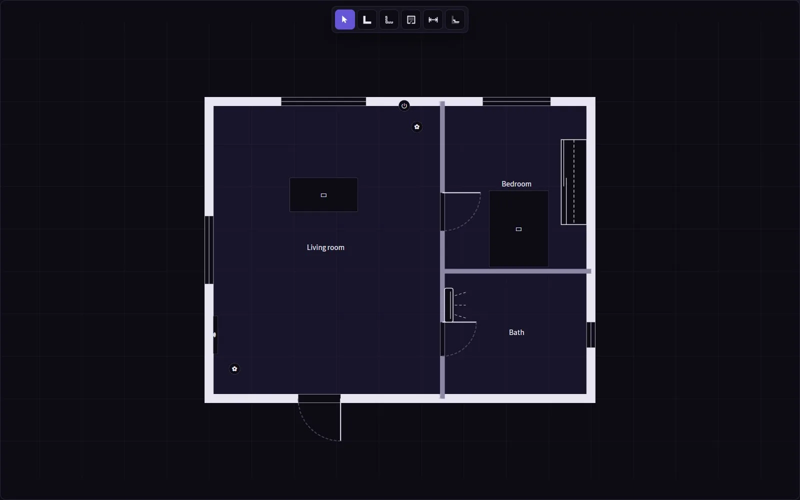 Atrium plan editor in 2D